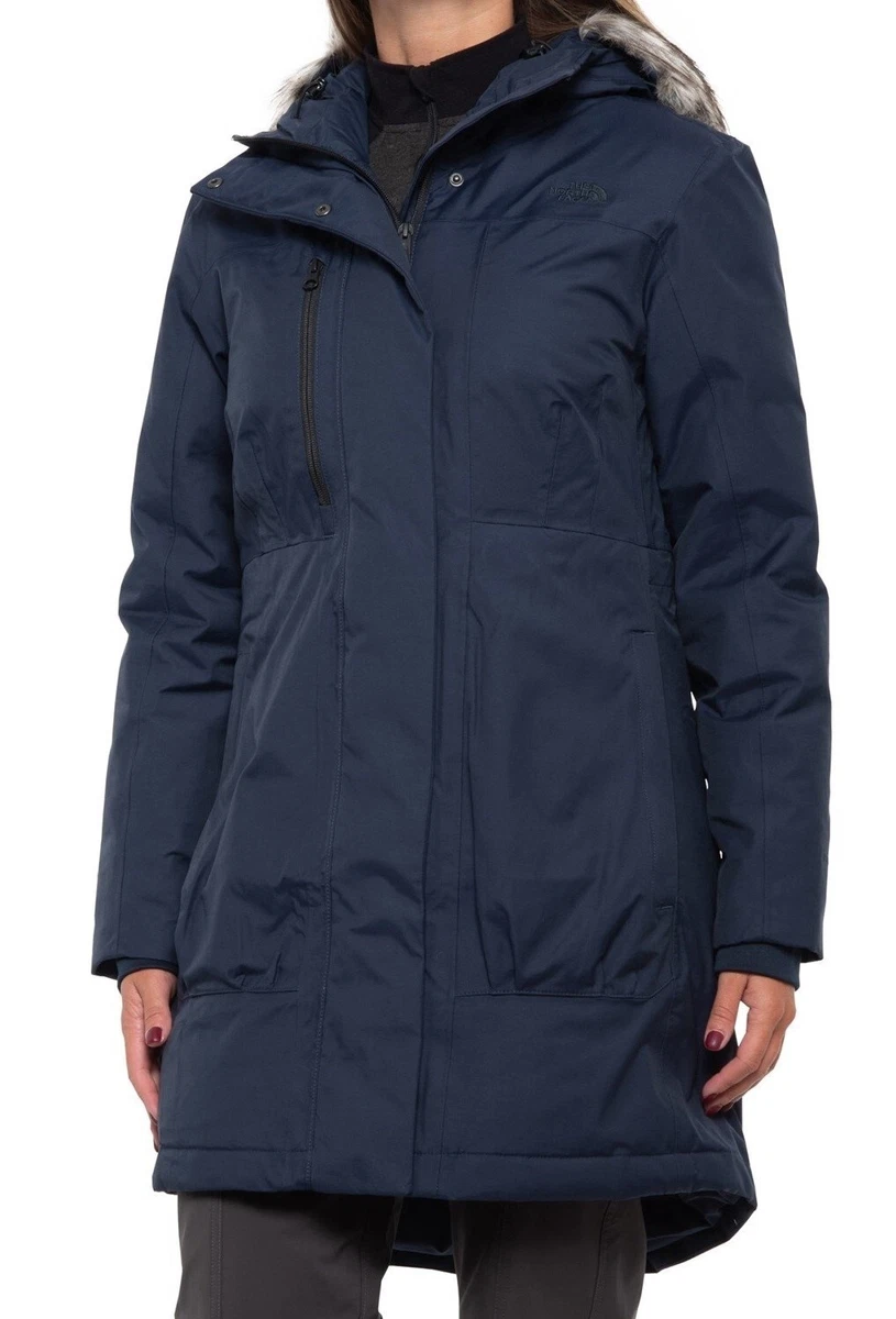 NEW 299 TNF The North Face M Downtown Hooded Down Arctic Parka Long Jacket Navy