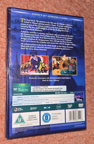 BASIL THE GREAT MOUSE DETECTIVE (DVD) Disney Brand New Sealed - Picture 2 of 2