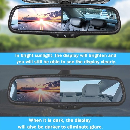 Car Rear View 4.3" LCD TFT Mirror Monitor with Backup Camera Parking Reverse Kit - Picture 9 of 23