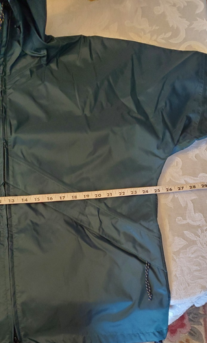 LL BEAN Women's RAIN JACKET LARGE Dark Green Trail ANORAK Windbreaker HOOD Nylon - Picture 11 of 15