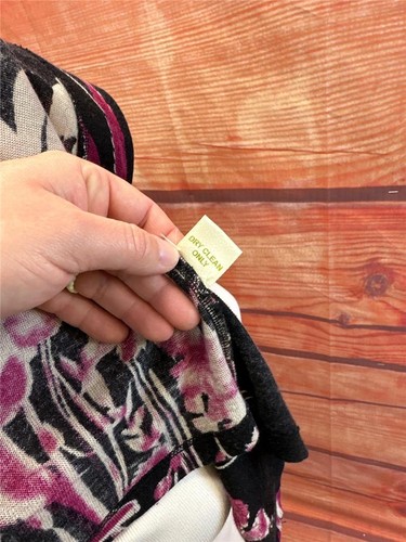 Courage B schwarze geblümte Strickjacke Oberteil Größe Small TCA - Bild 7 von 7