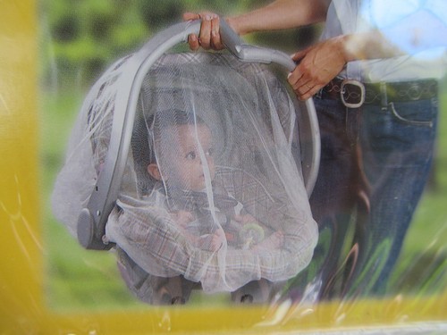 Infant Carrier Netting Soft Mesh Elastic Babies R Us Insects Out White Fabric H6