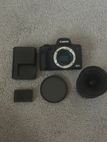 Canon EOS M50 Mark II 24.1MP Mirrorless Camera w/ Sigma 16mm 1:1.4 Lens & K&F Co