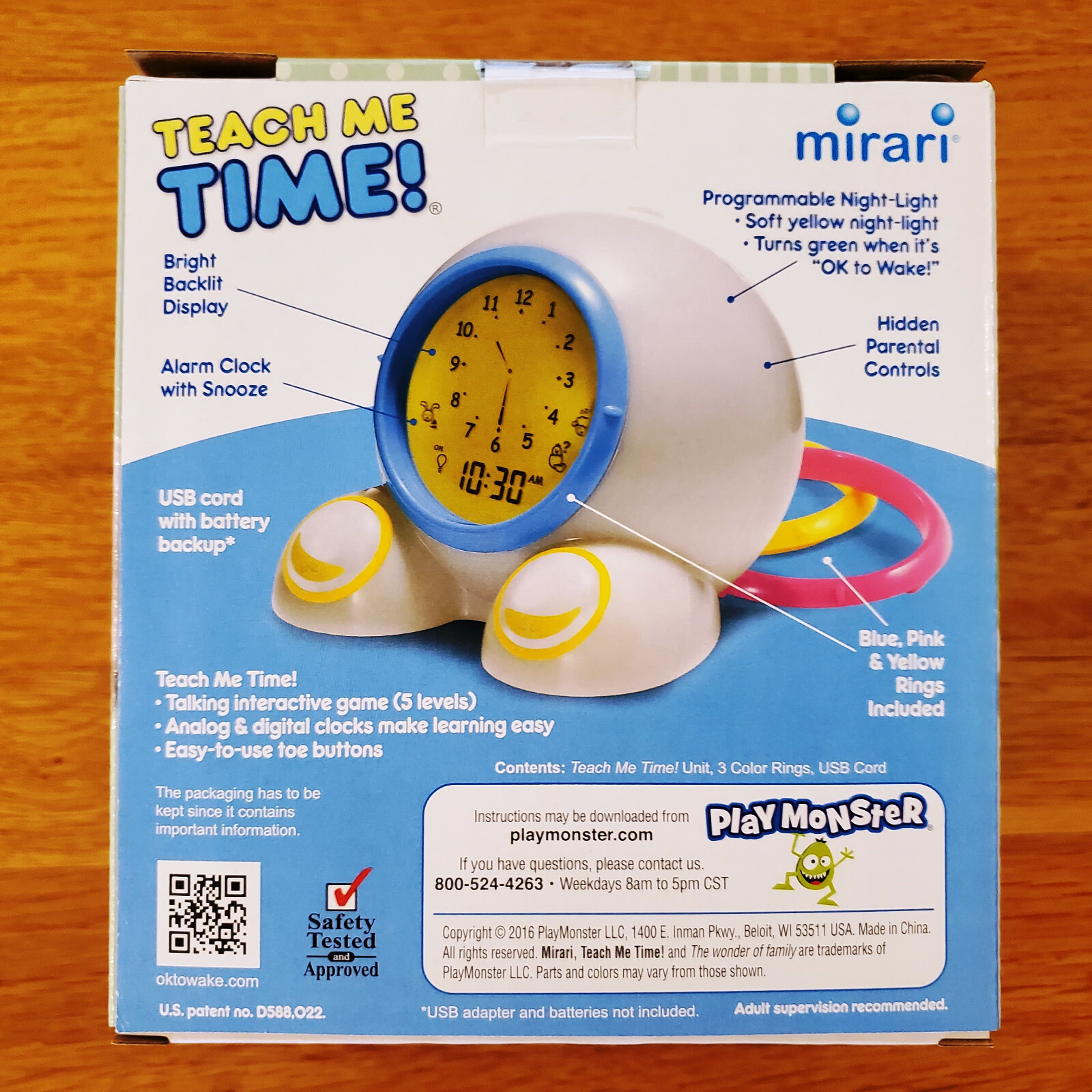 Mirari Teach Me Time Talking Alarm Clock & NightLight for sale online