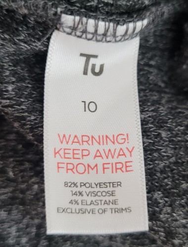 Ladies TU Hoodie Jacket Grey Size 10 UK Pullover Comfort Relaxed Fit Drawstring - Picture 7 of 7