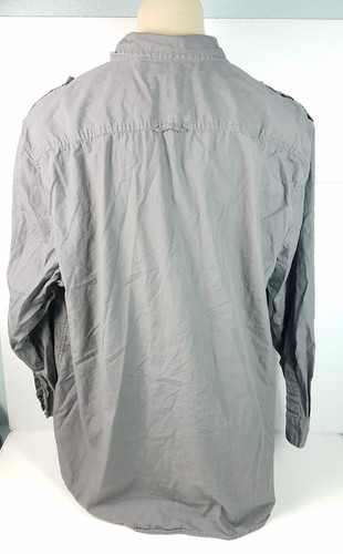 I Jeans Buffalo Long Sleeve Button Front Shirt Solid Gray Top Mens Size 2XL XXL - Picture 4 of 9