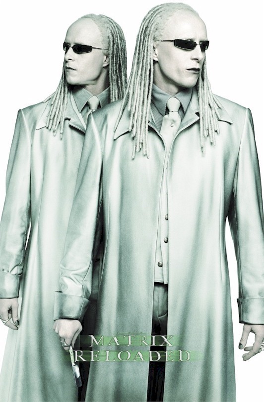 THE MATRIX RELOADED ~ TWINS DUO 22x34 MOVIE POSTER Rayment NEW
