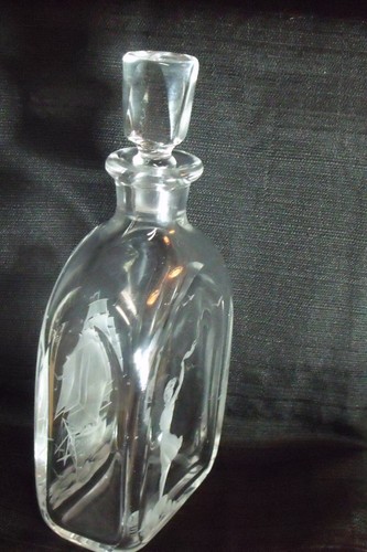 Kjellander (1868-1931) Art Deco Maritim geschliffenes Glas Whisky Dekanter - Bild 3 von 9