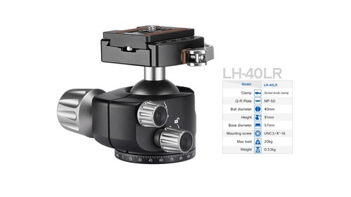 Leofoto LH-40LR Ball Head with LR-50 Lever Release Clamp | Arca Compatible - Picture 3 of 15