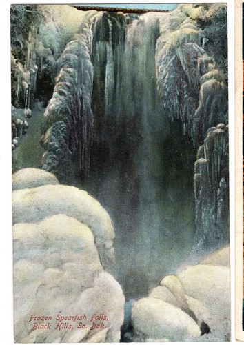 FROZEN SPEARFISH FALLS, BLACK HILLS, SO. DAK.  ALTE/ANTIKE POSTKARTE, UM 1910 - Bild 1 von 2