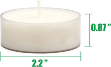 20 Count Unscented Mega Oversized Clear Cup White Tea Light Candles with 9 Ho...