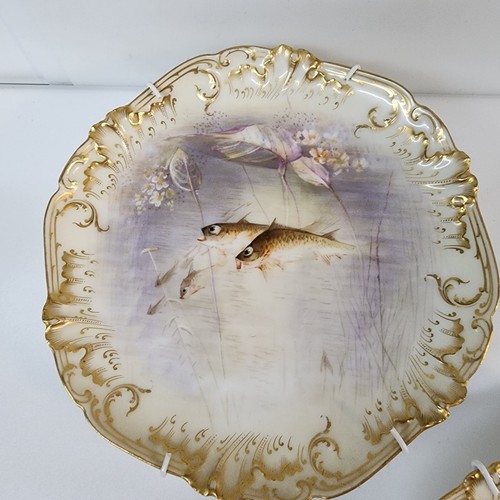 3 BEAUTIFUL Vintage Fish Plates for Bailey Banks Biddle France - Picture 3 of 11