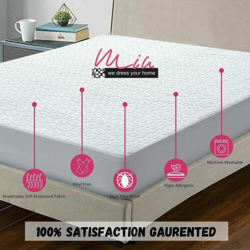 New Waterproof Mattress Cover Protector Fitted Wet Sheet Single Double King Size - Picture 19 of 22