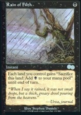 MTG magic cards 1x Rain of Filth Urza's Saga Light Play, English
