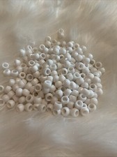 600 Pcs Pony Beads Bulk - Plastic Beads 6X9Mm White Mixed 1 