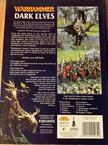 Warhammer Fantasy Army book - Dark Elves 2001 Used Book - Picture 2 of 11