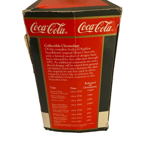 Coca-Cola Trim-A-Tree Christmas Ornaments 1992 Set of 2 In Original Box Coke - Picture 3 of 8