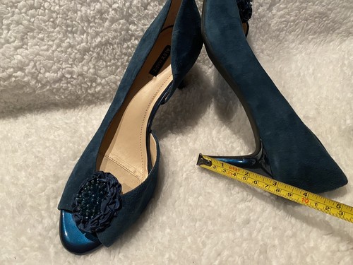 Alex Marie Blue Suede Pointed Toe Heel-2.75”, Shoe Navy Blue Size: 9M - Picture 4 of 5