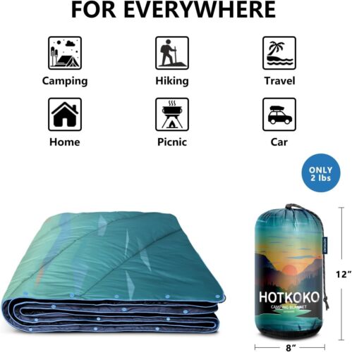Camping Blanket,Lightweight Puffy Printed Camping Blanket Packable Outdoor Blank - Picture 4 of 5