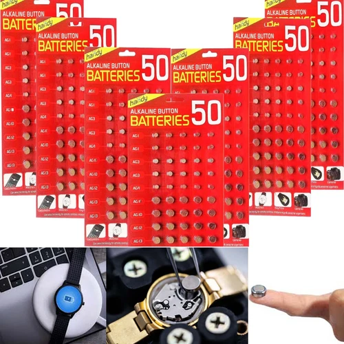 50 X ASSORTED Watch Cell Batteries AG1 AG3 AG4 AG10 AG12 AG13 for Toys, Watches