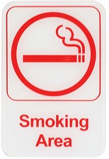 Sign 6" x 9" x 1/8", Smoking Area QTY-12