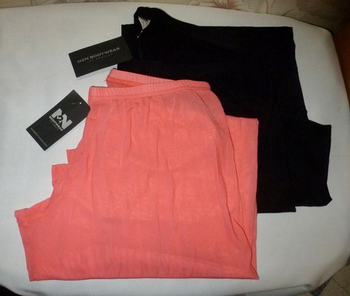 Lot Two (2) N2N Bodywear Sheer Tights - Size Large - One Black and One Pink- NWT - Picture 2 of 2