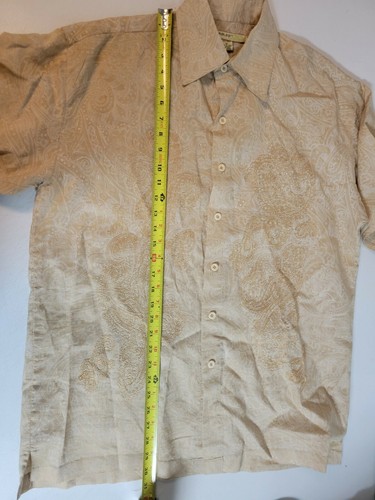Silben Herren Mäsium Kurzarm Knopfleiste Beige Blumenmuster Camp Hemd - Bild 10 von 10