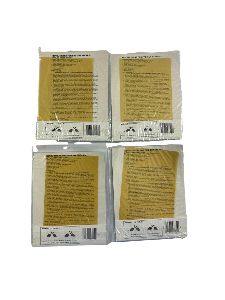 画廊 Vintage Wangs Holiday Stenciling Lot of 4 Angels Stars