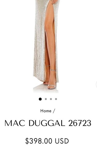 Mac Duggal 26395 Nude Gr. 10 Pailletten Wickel Tiefer Ausschnitt Hoher Schlitz Bein Kleid Dress - Bild 4 von 21