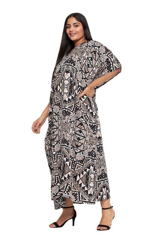Women Kaftan Plus Size Hippie Boho Dress Kimono Long Maxi Summer Beach Sundress - 第 54/122 張圖片