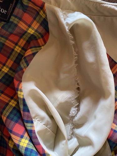 Vintage Izod Lacoste Alligator Bomber Jacket Zip Size XL Tan Plaid Lined READ - Picture 9 of 9