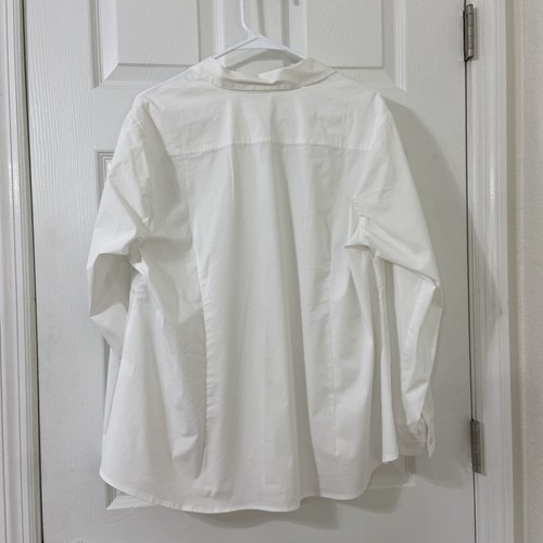 J. Jill White Shirt Collection Women's Blouse Size XL Stretch Oversized Long Slv - Picture 6 of 6