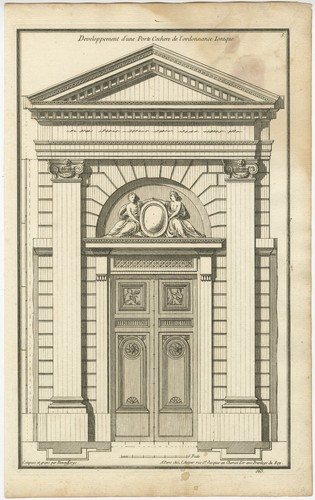 Juego de cuatro grabados de arquitectura antigua de diseños de pórtico - Imagen 4 de 5