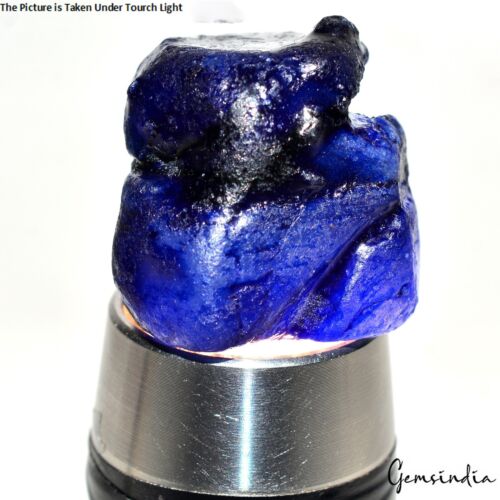 Piedra preciosa suelta de cristal de zafiro azul de Ceilán 100 % natural 100,90 quilates - Imagen 10 de 10