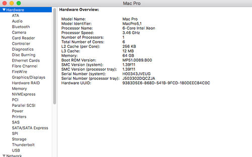 2010 A1289 Mac Pro 5,1 3.46 6 Core 64 GB 1333 Ram 1 Tb SSD Upgraded Wifi/BLE - Picture 18 of 24