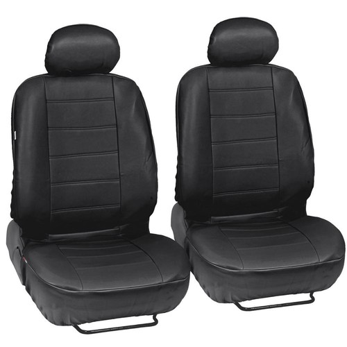 ProSyn Black Leather Auto Seat Covers for Ford Fusion Full Set Car Cover - Picture 2 of 8