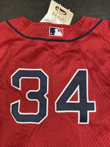 Boston Red Sox David Ortiz #34 Mitchell & Ness Red 2004 Authentic Mesh BP Jersey - Picture 8 of 8