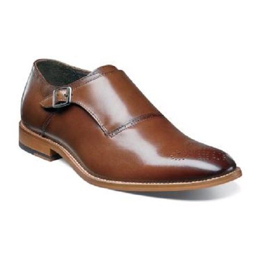 Stacy Adams Mens schuhe Dinsmore Plain Toe Monk Strap Cognac Leather 25065-221 Stacy Adams Mens schuhe Dinsmore Plain Toe Monk Strap Cognac Leather 25065-221