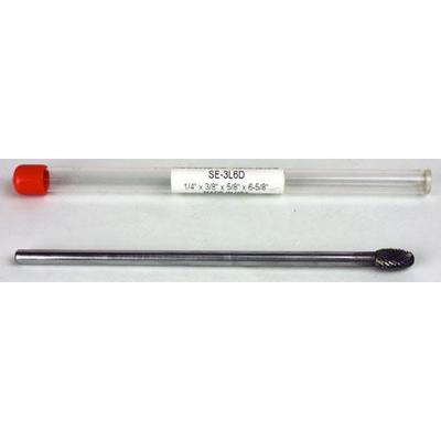 Egg Shape SE-3 Carbide Burr 1//4 x 3//8 x 5//8 x 2 3//8 Single Cut