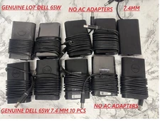 10 PCS LOT GENUINE DELL 65W CHARGERS NO AC ADAPTERS 7.4mm tip