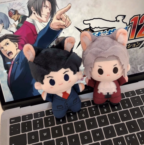 10 CM Ace Attorney Phoenix Wright Miles Edgeworth Plüschpuppe Schlüsselanhänger Spielzeug Anhänger