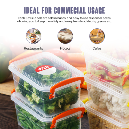 Day Dot Plastic Food Label Dispenser & 7 Rolls Of 1000 Day Labels 19mm Stickers - Picture 5 of 12