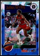 2019-20 Hoops Premium Stock #293 Julius Erving Prizms Blue Cracked Ice