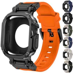 TPU Band Sport cas truqué pour Apple Watch 11 10 9 8 7 SE3 Ultra 3 49/46/45/44mm