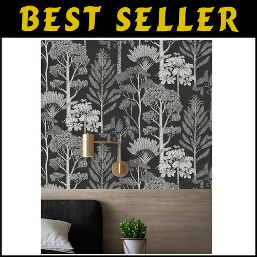 Vintage Boho Forest Peel and Stick Wallpaper - Removable Tree Decor 17.3"x393"