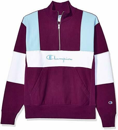 Champion LIFE Mens Reverse Weave Colorblock 1//2 Zip Mock Neck