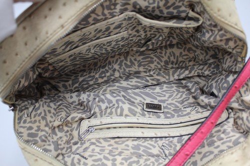 Guess Bolso de Hombro Hobo Bolso Imitación Cuero Hueso de Avestruz Rosa Naranja Colorido Grande - Imagen 4 de 18