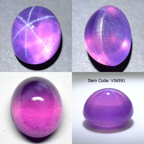 Oval 11x9 MM Pink Purple Star Sapphire 6 Rays Lab Created Corundum VS-1 - Picture 10 of 24