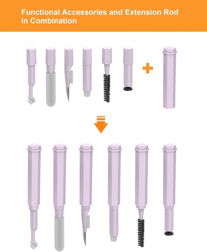 20-in-1 Laptop Phone Screen Keyboard Cleaner Kit, Multifunctional Purple - Picture 4 of 6