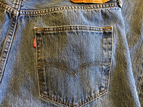 Levis 501 Button Fly Straight Leg Denim Medium Wash Jeans 36 x 36 - Picture 12 of 13